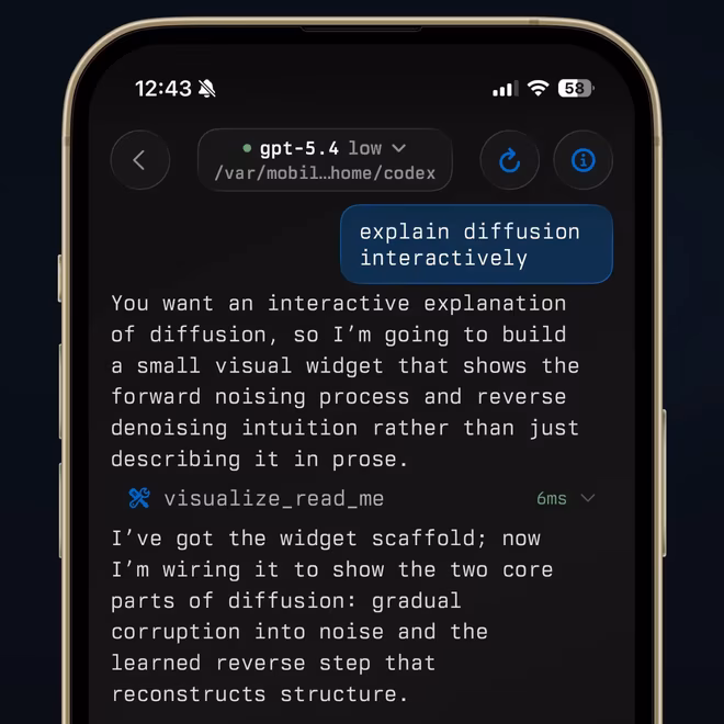 KittyLitter generative interface running on an iPhone.